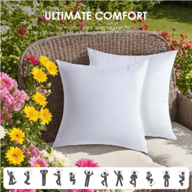White Square Pillow With Two Bubble Bags
