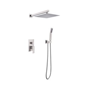 10 Inch Showerhead Bathroom Luxury Rain Shower Hybrid Shower Complete Combination Set Wall Mounted