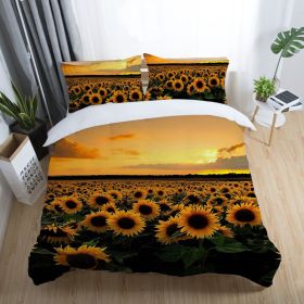 3D Digital Printing Home Textile Four Piece Set Three Piece Set Bedding Sunflower Series Polyester Duvet Cover Set