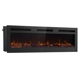 72 inch Electric Fireplace Wall Mounted Recessed with Remote Control 1500W
