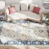 HOMCOM Machine Washable Area Rug 8x10, Non-Slip Boho Floral Print Floor Carpet for Living Room, Bedroom, Dining Room, Blue