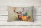NEW Watercolor Wildlife Throw Pillow Throw Pillow for Indoor Couch Bed Outdoor Patio Washable, Deer Stag 2988,12Hx16W