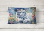 NEW Watercolor Wildlife Throw Pillow Throw Pillow for Indoor Couch Bed Outdoor Patio Washable, Tiger White 2999,12Hx16W