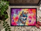 NEW Hippie Animal Wolf Doormat Front Door Mat Indoor Outdoor Rugs for Entryway, Non Slip Washable Low Pile, 18H X 27W