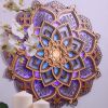 1pc Mandala Wooden Decorative Lamp Yoga Room LED Night Light Multilayered Laser Cut Carved Light Wall Decor For Home Living Room Bedroom Ornament