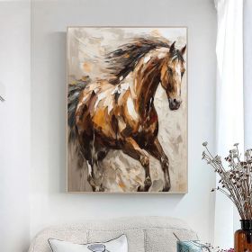 Large Abstract Horse Oil Painting on Canvas 100% Hand Painted Running Horses Art Original Animal Painting,Brown Horse Living Room Home Decor (Style: 1, size: 140x210cm)